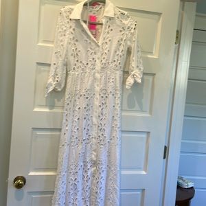 Lilly Pulitzer Amrita Midi dress white eyelet